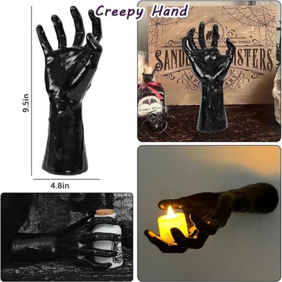 Halloween Decorations, Pack of 3 Wall Mounted Creepy Reaching Hands - Picture 2 of 7